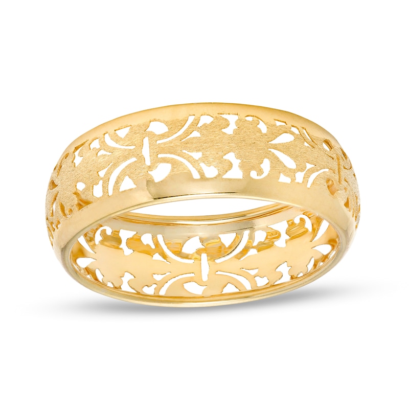 6.6mm Filigree Band in 10K Gold – Size 7