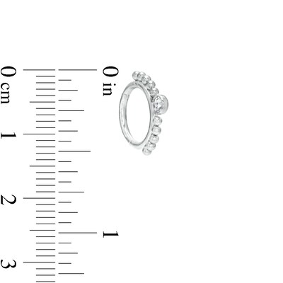 Titanium CZ Beaded Hoop - 16G 3/8"
