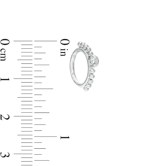 Titanium CZ Beaded Hoop - 16G 3/8"