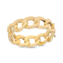 5.7mm Cuban Chain Link Ring in 10K Gold – Size 7