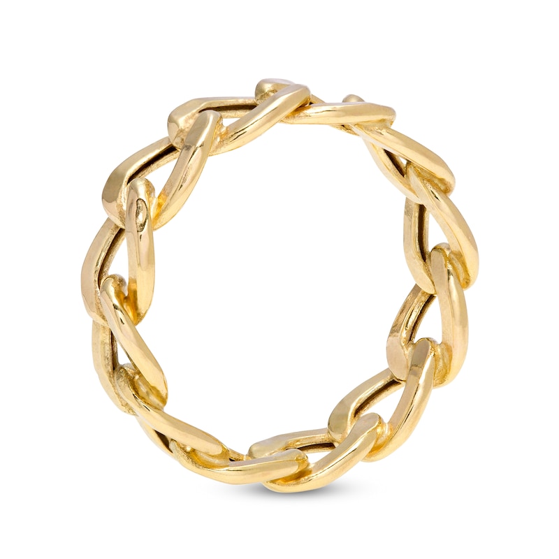 5.7mm Cuban Chain Link Ring in 10K Gold – Size 7