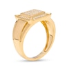 Thumbnail Image 2 of Men's Square-Shaped Cubic Zirconia Frame Cluster Ring in 10K Gold – Size 10