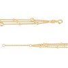 Thumbnail Image 2 of 3.5mm Cubic Zirconia Beaded Five Stone Triple Strand Station Bracelet in 10K Gold - 8.0"