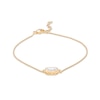Thumbnail Image 1 of 12mm Emerald-Cut Cubic Zirconia Solitaire Bracelet in 10K Gold - 7.25"
