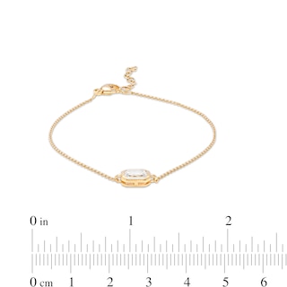 12mm Emerald-Cut Cubic Zirconia Solitaire Bracelet in 10K Gold - 7.25"