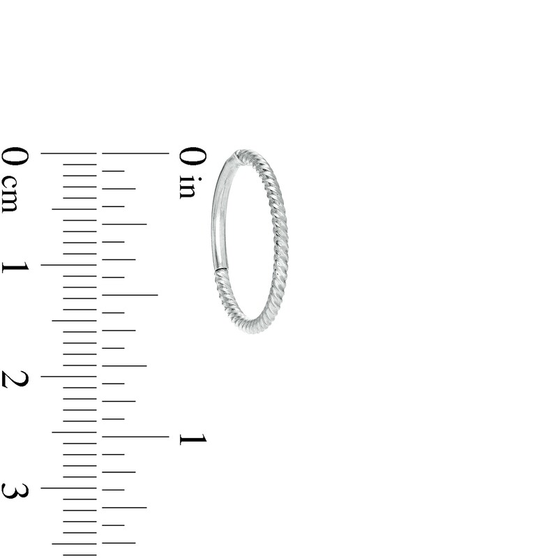 Main Image 2 of Stainless Steel Rope-Textured Clicker Hoop - 18G 5/16"