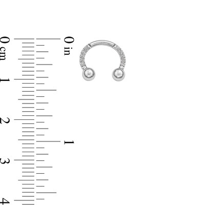Stainless Steel CZ Horseshoe and Nose Ring Set - 16G 3/8"
