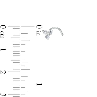 020 Gauge 7mm Cubic Zirconia Three Piece Nose Screw Set in Titanium