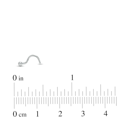 020 Gauge 7mm Cubic Zirconia Three Piece Nose Screw Set in Titanium