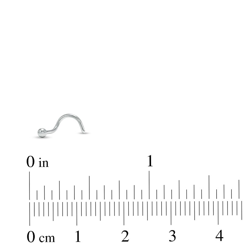 020 Gauge 7mm Cubic Zirconia Three Piece Nose Screw Set in Titanium