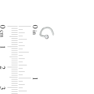 020 Gauge 7mm Cubic Zirconia Three Piece Nose Screw Set in Titanium