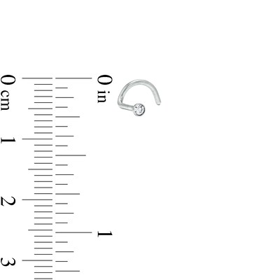 020 Gauge 7mm Cubic Zirconia Three Piece Nose Screw Set in Titanium