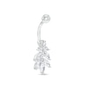 Thumbnail Image 0 of Stainless Steel CZ Marquise and Round Dangle Belly Button Ring - 14G 3/8"