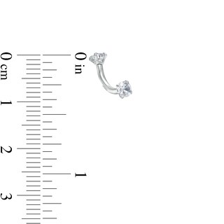Stainless Steel CZ Curved Barbell and Horseshoe Two Piece Set - 16G