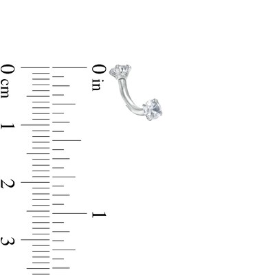 Stainless Steel CZ Curved Barbell and Horseshoe Two Piece Set - 16G