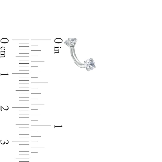 Stainless Steel CZ Curved Barbell and Horseshoe Two Piece Set - 16G