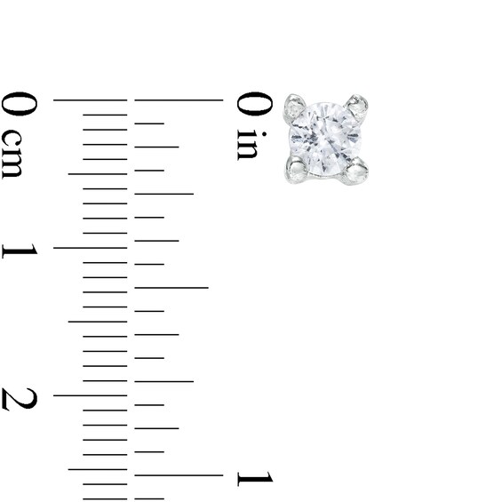 Cubic Zirconia Solitaire Stud Earrings in Sterling Silver