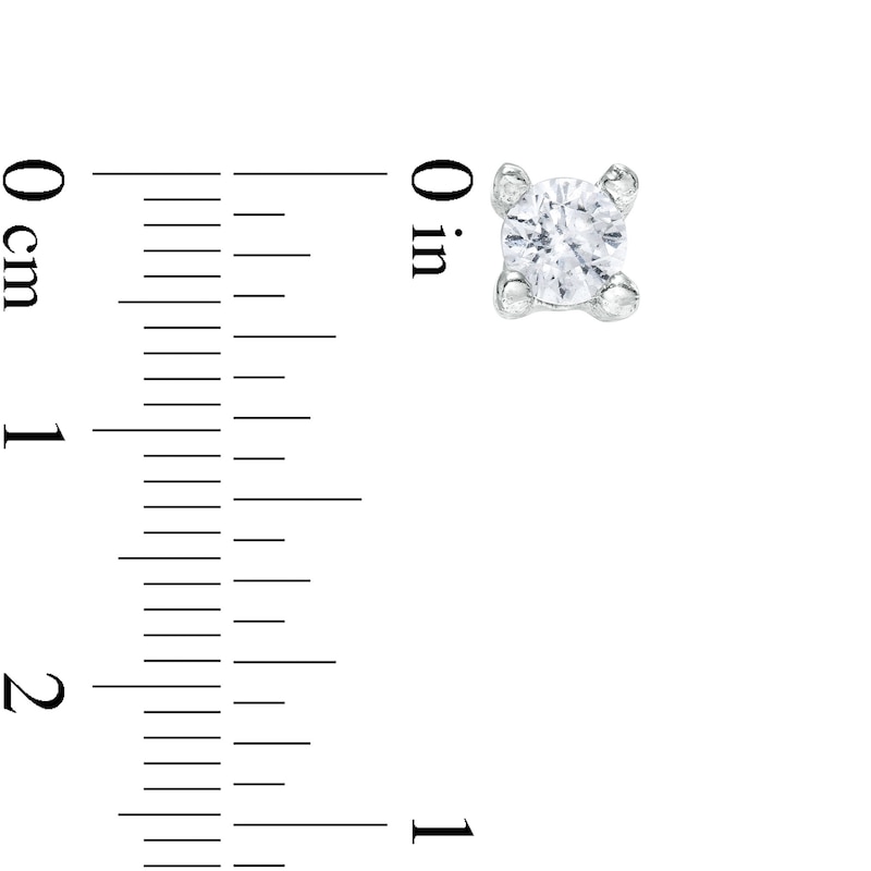 Main Image 2 of Cubic Zirconia Solitaire Stud Earrings in Sterling Silver