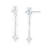 Thumbnail Image 1 of Cubic Zirconia Cluster Drop Earrings in Sterling Silver