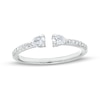 Thumbnail Image 1 of Pear-Shaped Cubic Zirconia Open Ring in Sterling Silver – Size 7