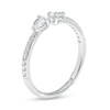 Thumbnail Image 2 of Pear-Shaped Cubic Zirconia Open Ring in Sterling Silver – Size 7