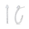 Thumbnail Image 1 of 3mm Cubic Zirconia J-Hoop Earrings in Solid Sterling Silver