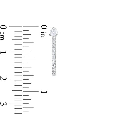 3mm Cubic Zirconia J-Hoop Earrings in Solid Sterling Silver
