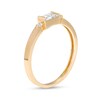 5mm Baguette Cubic Zirconia Three Stone Ring in 10K Gold – Size 7