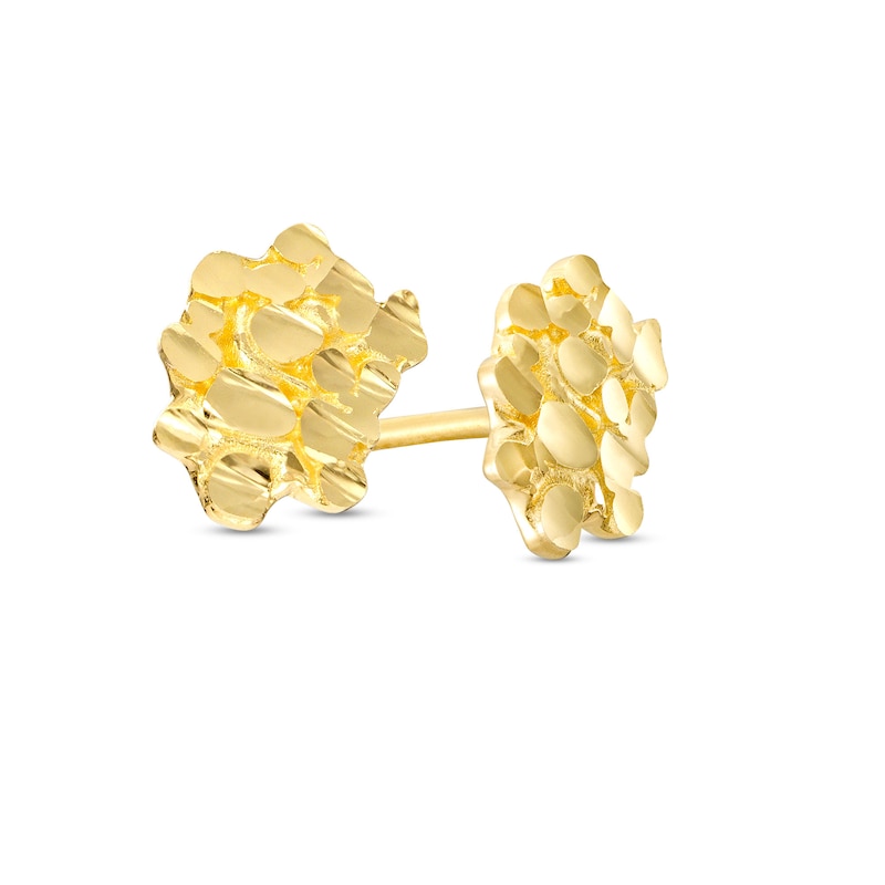 Diamond-Cut Nugget Stud Earrings in 10K Gold