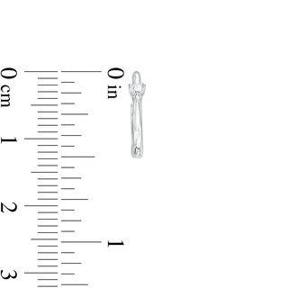 Cubic Zirconia Solitaire Huggie Hoop Earrings in Sterling Silver