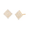 Thumbnail Image 1 of Cubic Zirconia Princess-Cut Cluster Stud Earrings in 10K Gold
