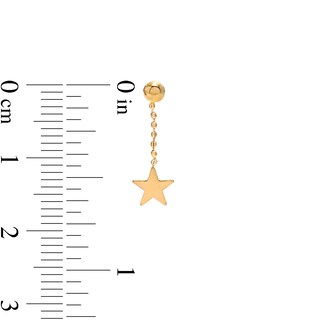 Beaded Star Drop Earrings in 10K Gold