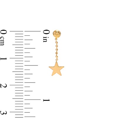 Beaded Star Drop Earrings in 10K Gold