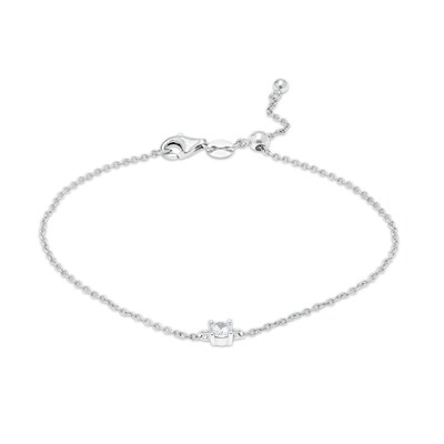 4mm Cubic Zirconia Solitaire Bracelet in Sterling Silver – 7.5"