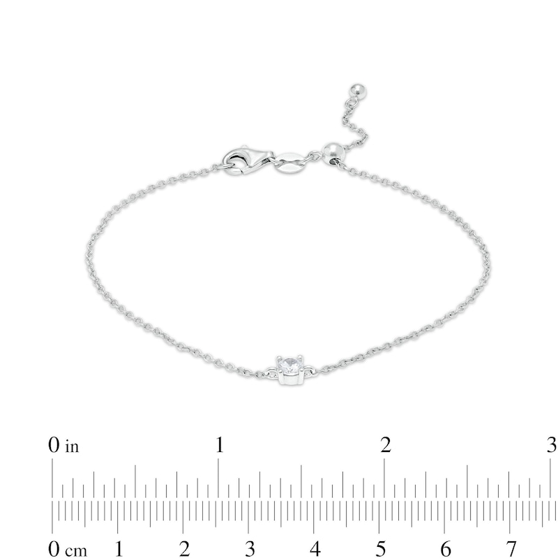 Main Image 2 of 4mm Cubic Zirconia Solitaire Bracelet in Sterling Silver – 7.5&quot;