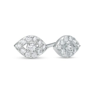 Cubic Zirconia Evil Eye Stud Earrings in Sterling Silver
