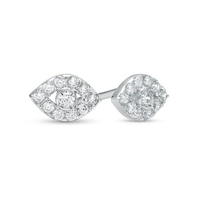 Cubic Zirconia Evil Eye Stud Earrings in Sterling Silver