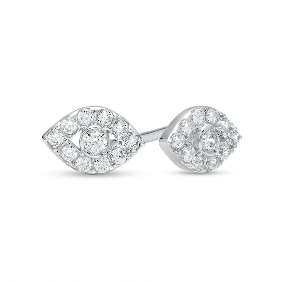 Cubic Zirconia Evil Eye Stud Earrings in Sterling Silver