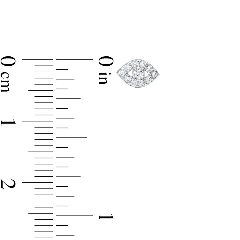 Main Image 2 of Cubic Zirconia Evil Eye Stud Earrings in Sterling Silver