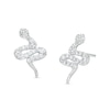 Thumbnail Image 1 of Cubic Zirconia Snake Stud Earrings in Sterling Silver