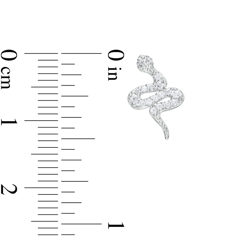 Main Image 2 of Cubic Zirconia Snake Stud Earrings in Sterling Silver