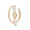 Thumbnail Image 0 of Marquise and Round Cubic Zirconia Twist Trio Threader Earrings in 10K Gold