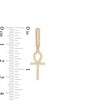 Thumbnail Image 2 of 10K Gold CZ Ankh Drop Huggie Hoops