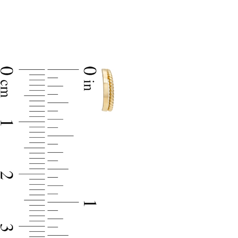 Rope-Textured Split Stud Earrings in 10K Gold