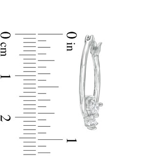Solid Sterling Silver Marquise and Pear-Shaped CZ Butterfly Hoop Earrings
