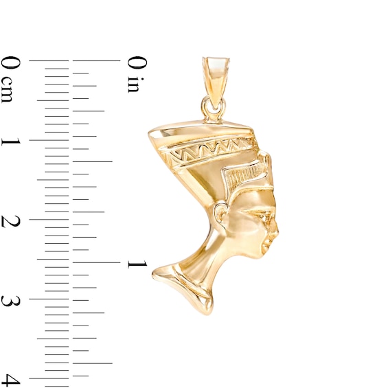 Nefertiti Bust Necklace Charm in 10K Stamp Hollow Gold