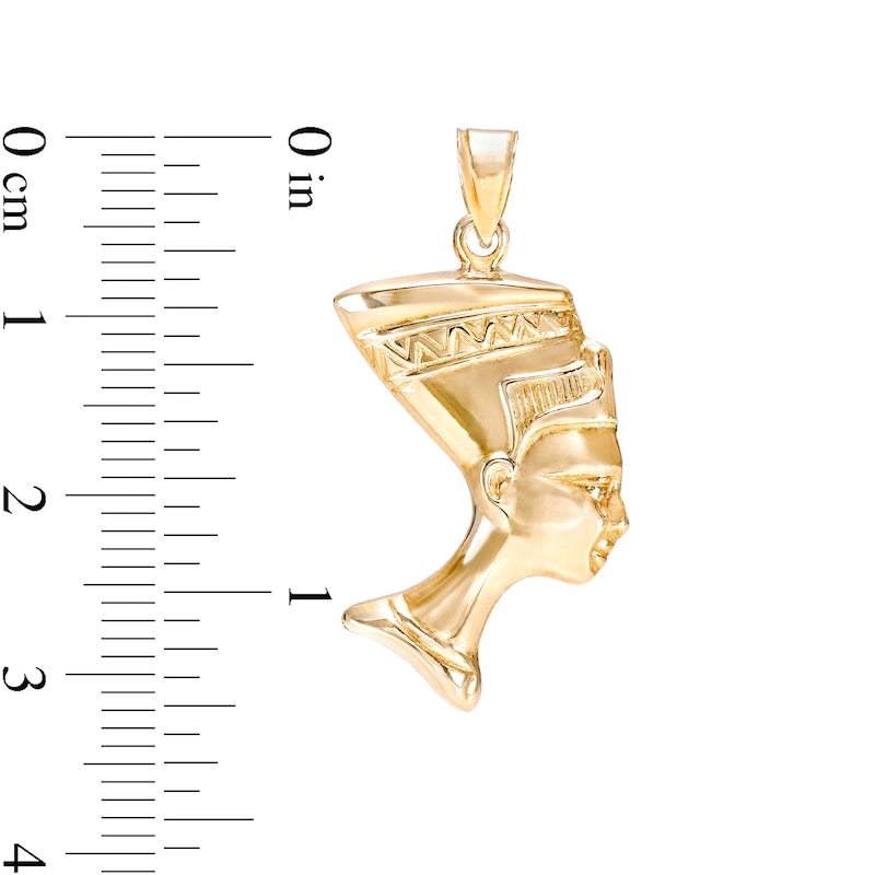 Nefertiti Bust Necklace Charm in 10K Stamp Hollow Gold