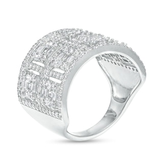 Sterling Silver CZ Multi-Shape Bold Ring - Size 10