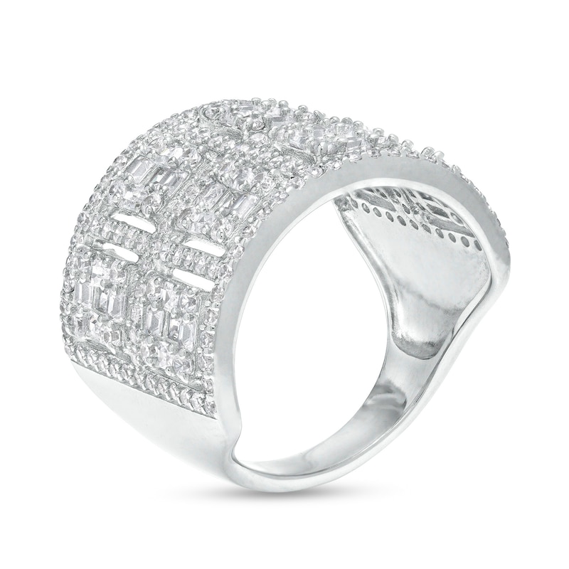 Main Image 2 of Sterling Silver CZ Multi-Shape Bold Ring - Size 10