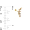 Thumbnail Image 1 of 14K Semi-Solid Gold CZ Marquise and Round Scatter Crawler Stud - 18G 5/16"